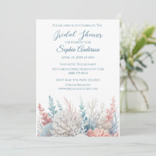 Invitación Arrecife de coral Pastel- Ducha de novia-
