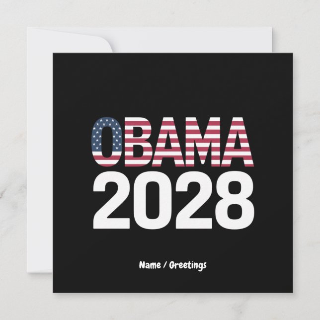 Invitación Arreglemos Esto, Obama Presidente 2028 (Anverso)