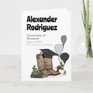 Invitación Arreglo de arranque de capucha negra de graduación