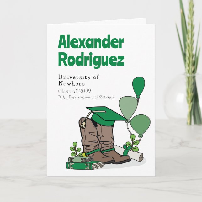 Invitación Arreglo de arranque de Cowboy del cabo de graduaci (Anverso)