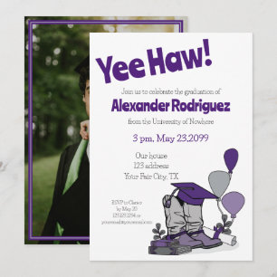 Invitación Arreglo de arranque en capucha de gránulos morados