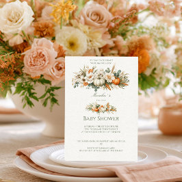 Invitación Arreglo floral boho otoño Baby Shower