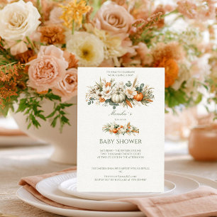 Invitación Arreglo floral boho otoño Baby Shower