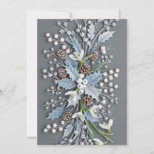 Invitación Arreglo Floral de Snowdrop de Invierno Escarchado
