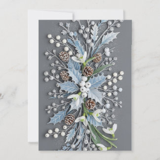 Invitación Arreglo Floral de Snowdrop de Invierno Escarchado
