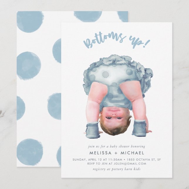 Invitación ¡Arriba, abajo, al centro y pa' dentro! (Acero azu (Anverso / Reverso)