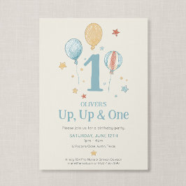 Invitación Arriba, Arriba, Uno Día de Sueño con Globos Vintag