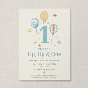 Invitación Arriba, Arriba, Uno Día de Sueño con Globos Vintag