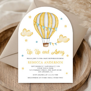 Invitación Arriba, Arriba y Alejos Globo Aerostático Amarillo