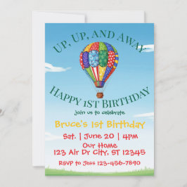 Invitación Arriba, arriba y lejos globo de aire caliente 1er