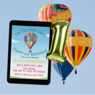 Invitación Arriba, arriba y lejos globo de aire caliente 1er
