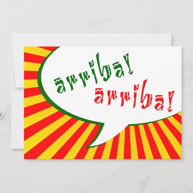Invitación ¡arriba! : burbuja del discurso cómico (Anverso)