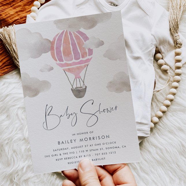 Invitación Arriba en el aire | Baby Shower de globo aerostáti (Subido por el creador)