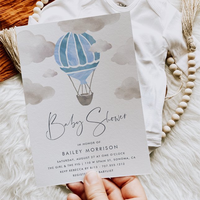 Invitación Arriba en el aire | Baby Shower de globo aerostáti (Subido por el creador)