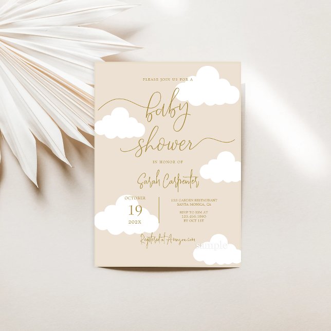Invitación Arriba en las nubes Neutral Baby Shower (Subido por el creador)