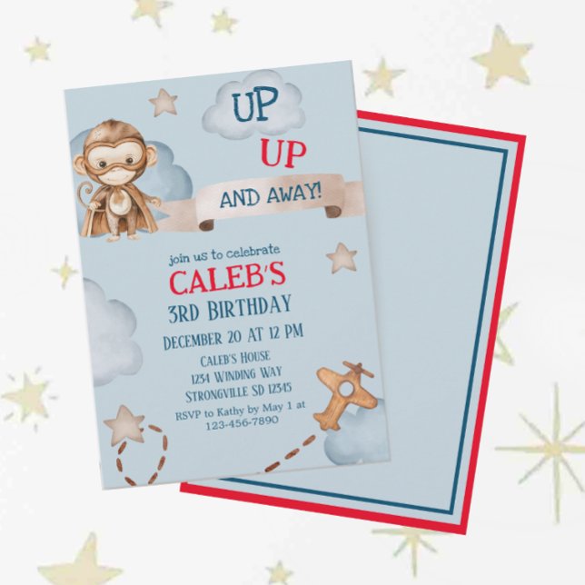 Invitación Arriba Y Atrás El Piloto De Aviones Niños Cumpleañ (Subido por el creador)