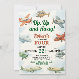Invitación Arriba y fuera de los Aniversarios de las Aeronave