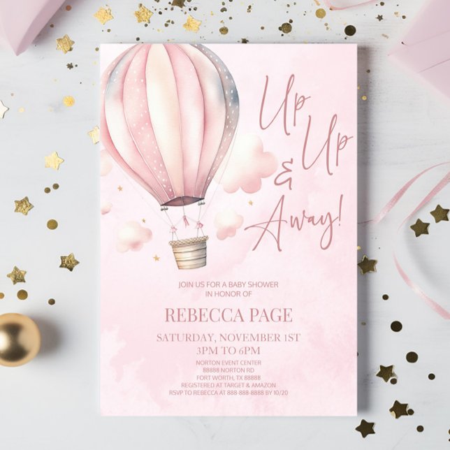 Invitación ¡Arriba y lejos! Baby Shower de globo aerostático  (Subido por el creador)