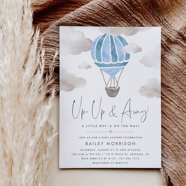Invitación Arriba y lejos | Baby Shower de globo aerostático (Subido por el creador)