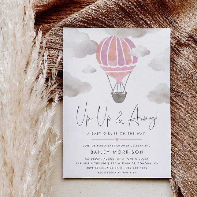 Invitación Arriba y lejos | Baby Shower de globo aerostático (Subido por el creador)