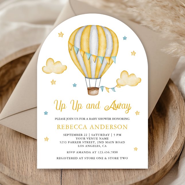 Invitación Arriba y lejos Baby Shower de globo de aire calien (Subido por el creador)