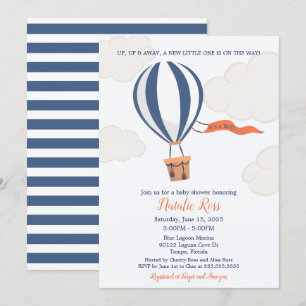 Invitación Arriba y lejos el globo aerostático Baby Shower