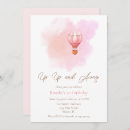 Invitación Arriba y lejos el globo de aire caliente Primer Ch