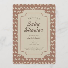 Invitación Arrow Head Geometric Gender Neutral Brown Beige