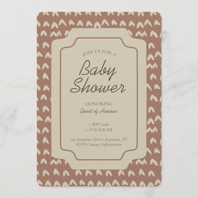 Invitación Arrow Head Geometric Gender Neutral Brown Beige (Anverso)