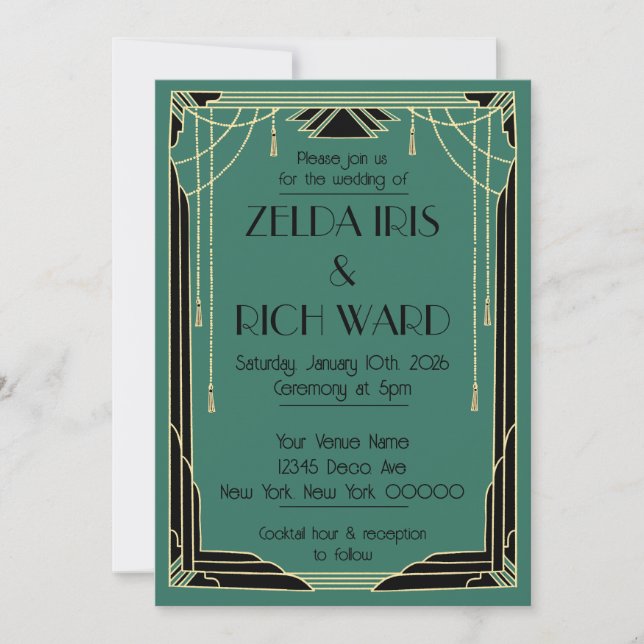 Invitación Art Deco (Anverso)