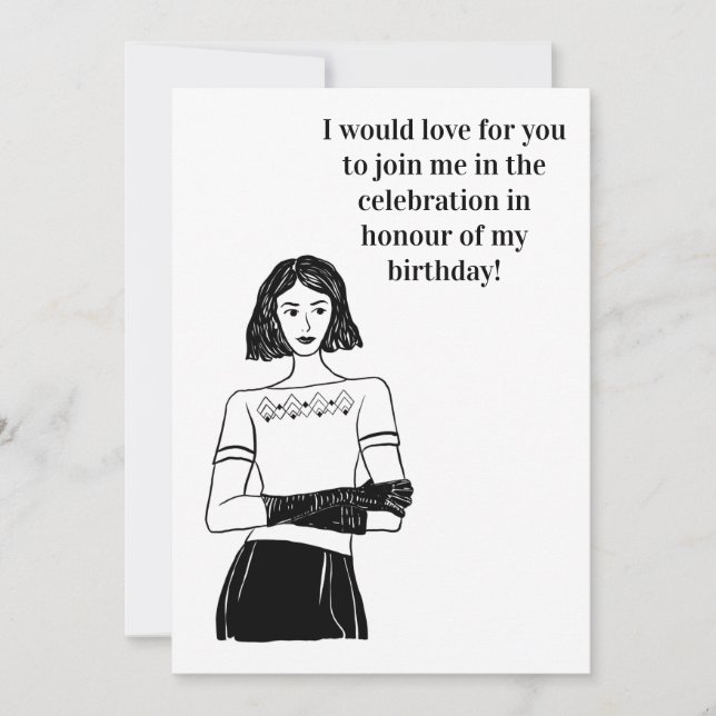 Invitación Art deco birthday invitation  (Anverso)