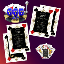 Art Deco Casino Royale Poker Mujer 100 cumpleaños