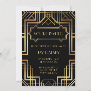 Invitación Art Déco con tema de Gran Gatsby de los