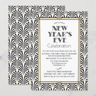 invitación Art Déco de Gatsby para Nochevieja