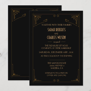 INVITACIÓN ART DÉCO DE GRAN GATSBY - CUALQUIER COL
