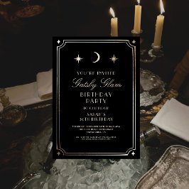 Invitación Art Deco Elegante Oro Negro 20 Aniversario clásico