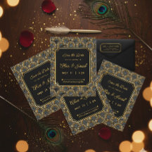 Art Deco Embroidered-Style Save the Date Wedding