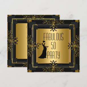Invitación ART DÉCO Gatsby Fabulosa Fiesta de Cumpleaños 50 5