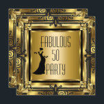 Invitación ART DECO Gatsby Fabulous 50 50th Birthday Retro 3<br><div class="desc">Retro ART DECO Gatsby Fabuloso 50 50º fiesta de cumpleaños Diva Lady Invitación Todas las ocasiones Fiesta Oro Negro 1920, Celebraciones de los 20. Personalizar con sus propios detalles y edad. Plantilla para Dulce 16, 16, Quinceanera 15, 18, 20, 21, 30, 40, 50, 60, 70, 80, 90, 100, Fabulous product...</div>
