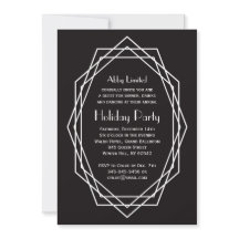 Art Deco Geometric Corporate Holiday Party Black