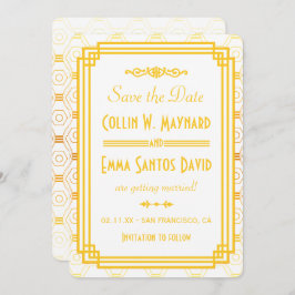 Invitación Art Deco Gold Save The Date