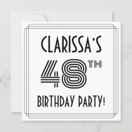 Invitación Art Deco Inspirado en la 48ª fiesta de cumpleaños,