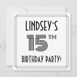 Invitación Art Deco Inspirado en la Fiesta de Cumpleaños 15, 