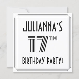 Invitación Art Decó Inspirado en la Fiesta de Cumpleaños 17,