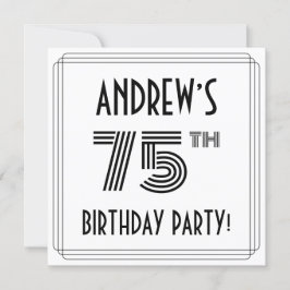 Invitación Art Deco Inspirado en la fiesta de cumpleaños 75, 