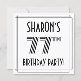Invitación Art Deco Inspirado en la fiesta de cumpleaños 77, 