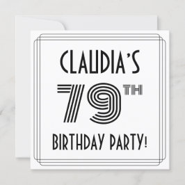 Invitación Art Deco Inspirado en la fiesta de cumpleaños 79, 
