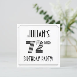 Invitación Art Deco Inspirado en la fiesta de cumpleaños núme