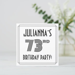 Invitación Art Decó Inspirado en la fiesta de cumpleaños núme