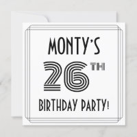 Art Deco Inspired 26th Birthday Party, Custom Name